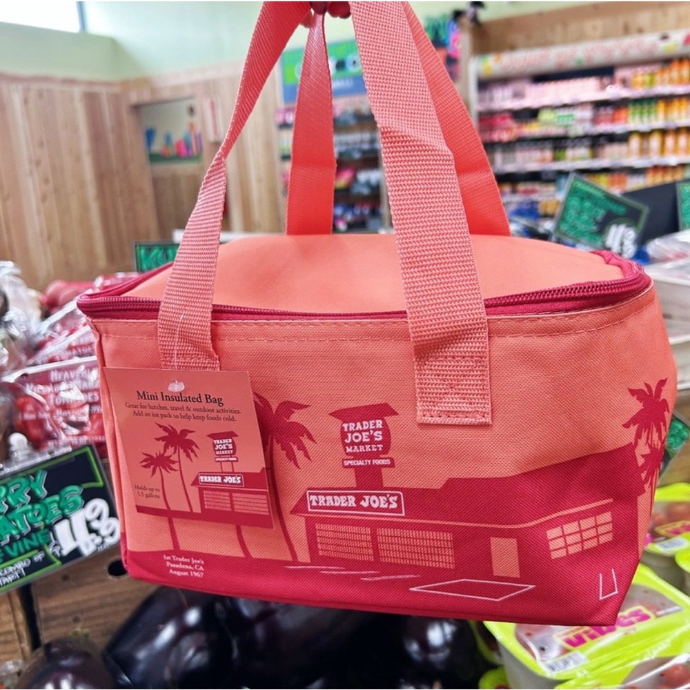 Trader Joe's Peach Mini Insulated Food Tote